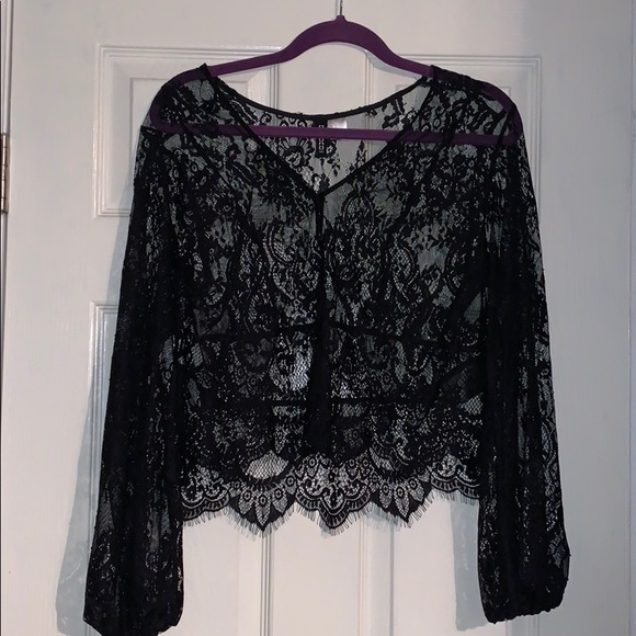 Black lace shirt - Picture 1 of 3